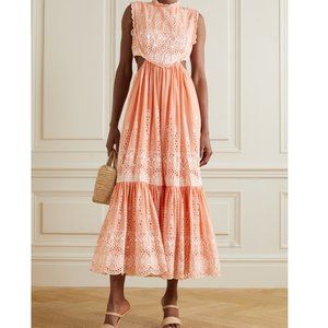 EMBROIDERY CUT OUT MIDI DRESS